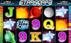 Starscape 5 reel slot has spacey sounds and good bonus game prizes